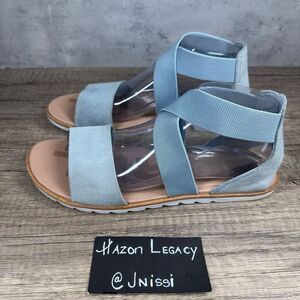 SOREL~Women's~Ella II Crushed Blue Suede Sandals~Size 9